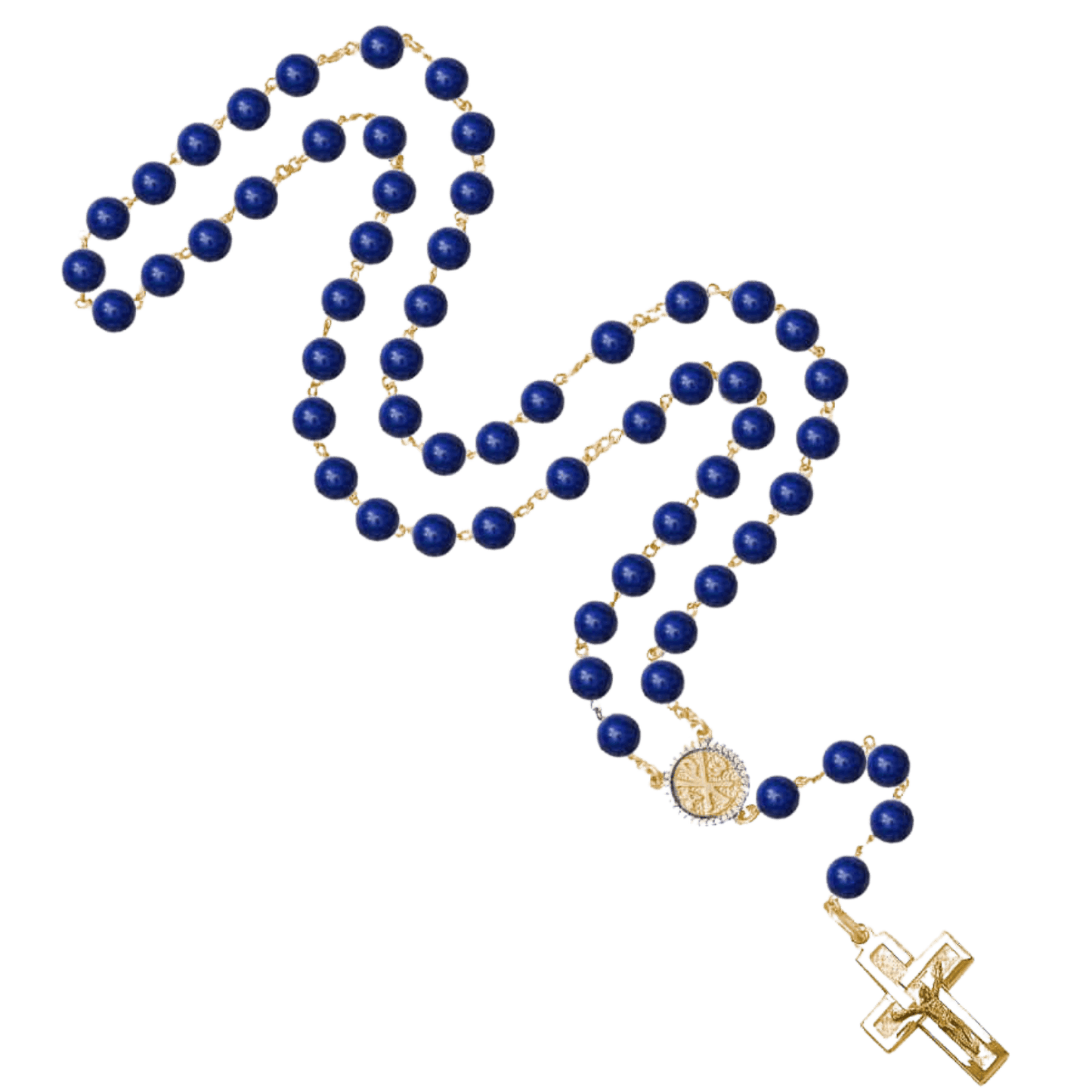 LAPIS LAZULI BEADS - ROSARIO - VERMEIL ARGENTO