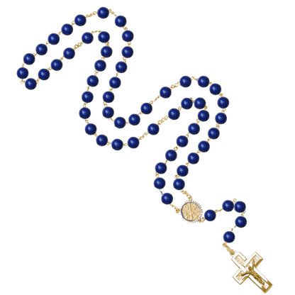 LAPIS LAZULI BEADS - ROSARIO - VERMEIL ARGENTO