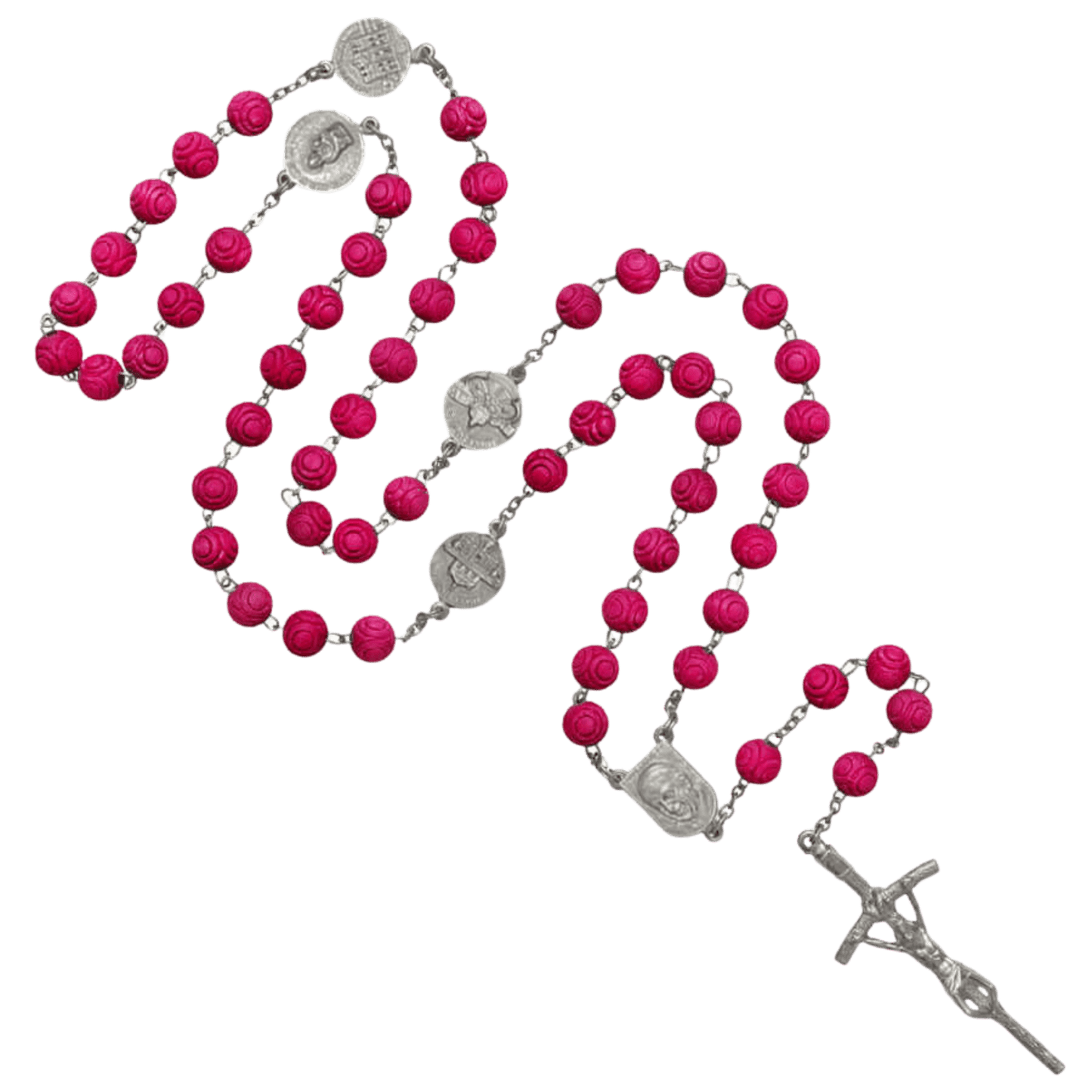 SCENTED ROSE PETAL ROSARIO- METAL