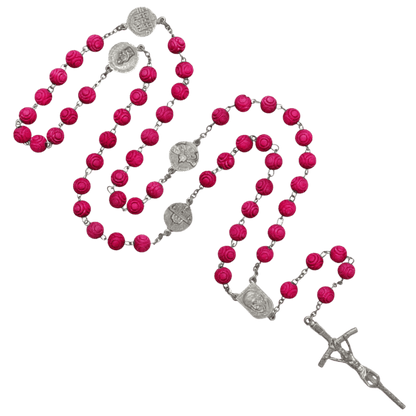 SCENTED ROSE PETAL ROSARIO- METAL