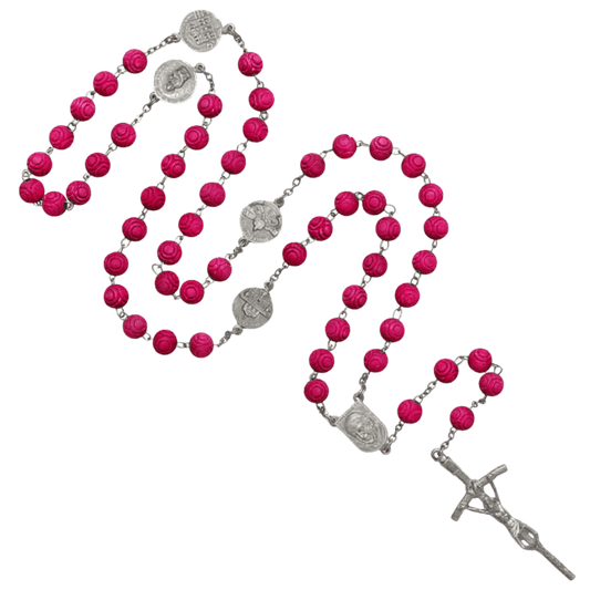SCENTED ROSE PETAL ROSARIO- METAL