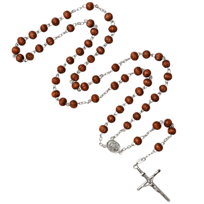 ROSEWOOD BEADS ROSARIO - ARGENTO
