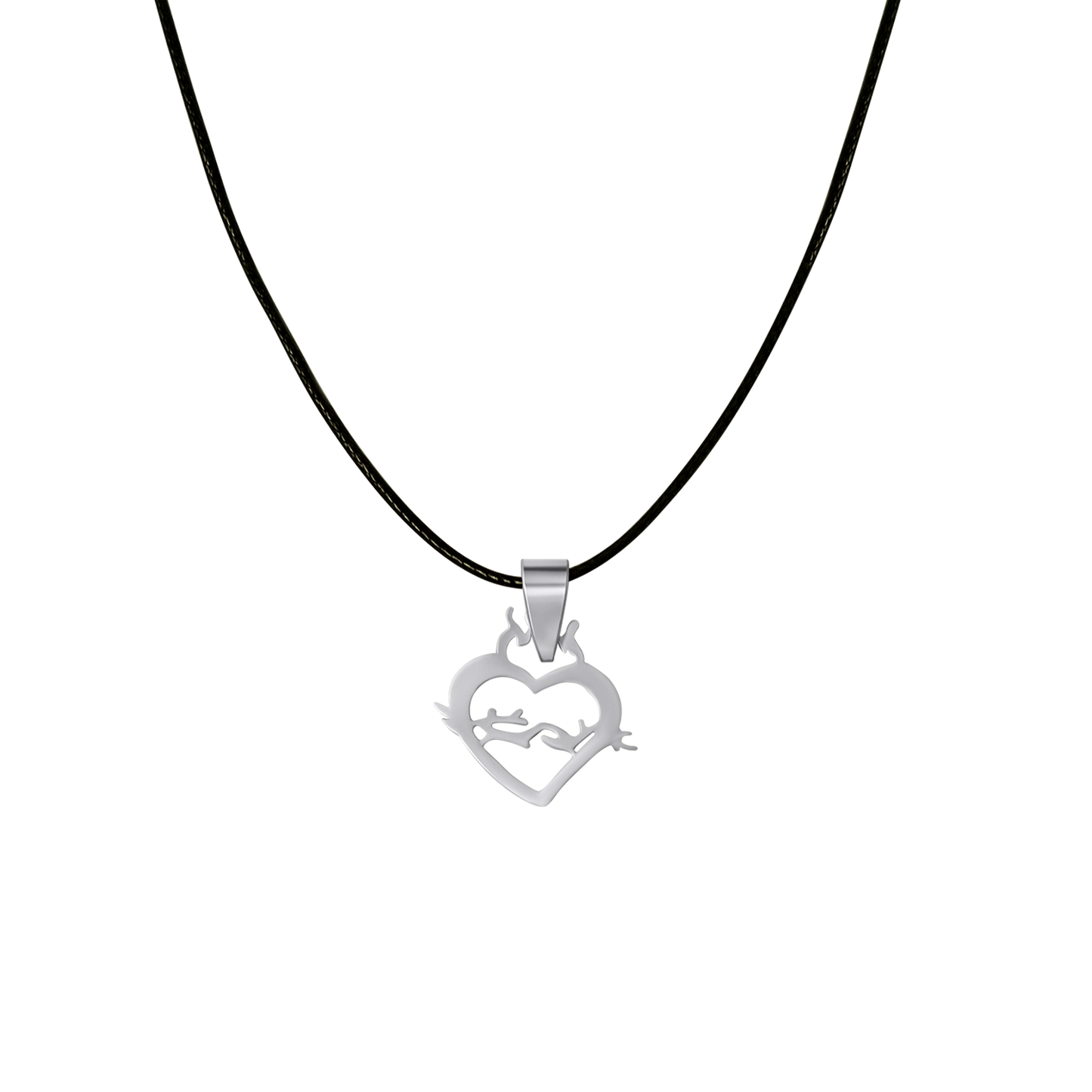 SACRO CUORE OF JESUS COLLANA - RUBBER CORD E STEEL