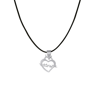 SACRO CUORE OF JESUS COLLANA - RUBBER CORD E STEEL