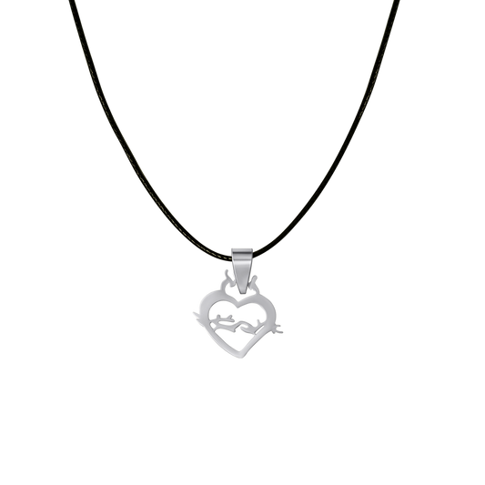 SACRO CUORE OF JESUS COLLANA - RUBBER CORD E STEEL