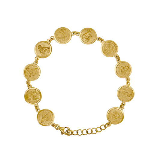 CATTOLICO MEDAGLIE BRACCIALETTO - GOLDEN ARGENTO
