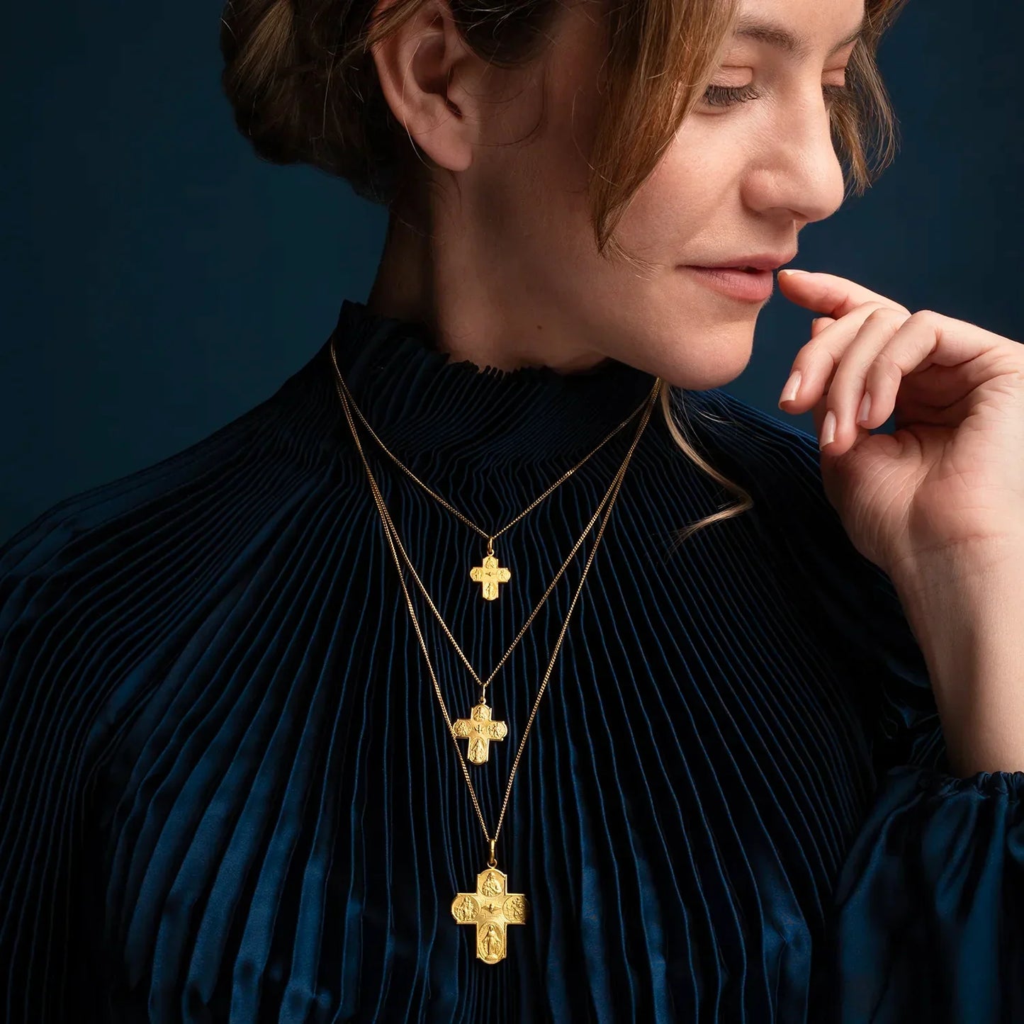 SCAPULAR - PENDENTE CROCE - VERMEIL ARGENTO