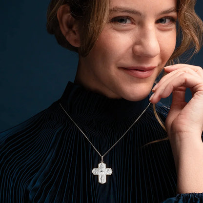 SCAPULAR - PENDENTE CROCE - ARGENTO
