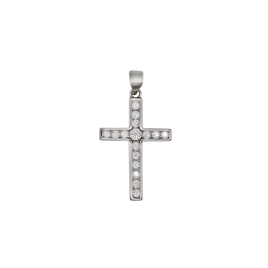 PENDENTE CROCE - ARGENTO E ZIRCONIA
