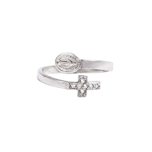 MIRACULOUS E CROCE - ANELLO - ARGENTO