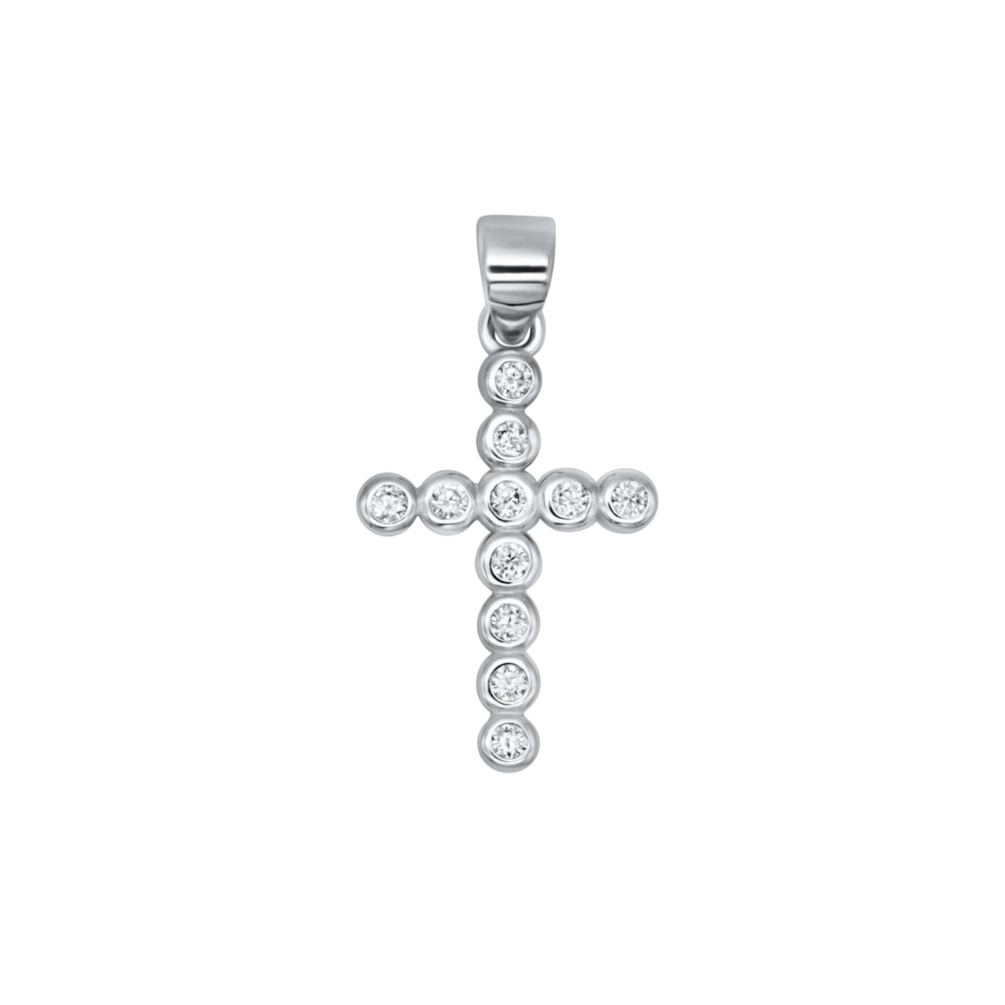 PENDENTE CROCE - ARGENTO E ZIRCONIA