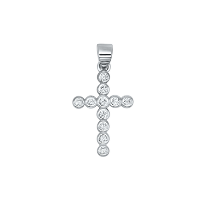 PENDENTE CROCE - ARGENTO E ZIRCONIA