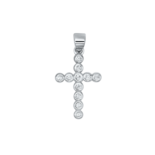 PENDENTE CROCE - ARGENTO E ZIRCONIA