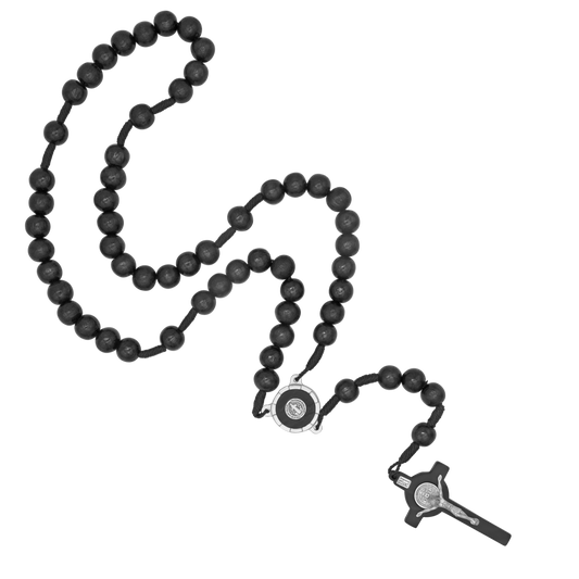 ST BENEDICT - LARGE ROSARIO NERO BEADS