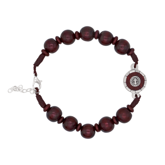 ST BENEDICT - LARGE BRACCIALETTO ROSARIO - RED