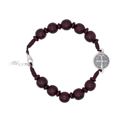 ST BENEDICT - LARGE BRACCIALETTO ROSARIO - RED