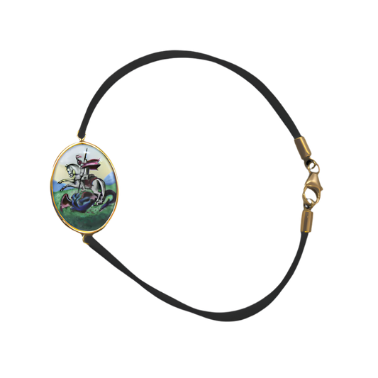 ST GEORGE BRACCIALETTO - PAINTED CERAMIC E ORO