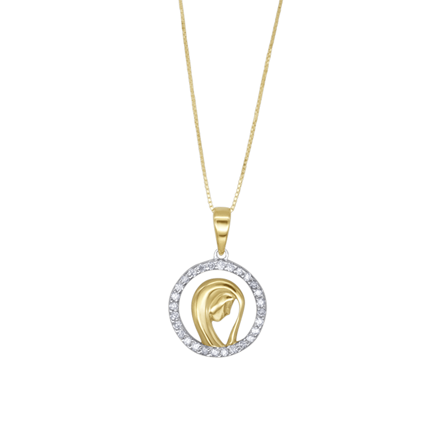 VERGINE MARIA COLLANA - ORO E DIAMONDS