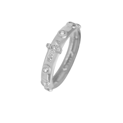 ROSARIO ANELLO - ARGENTO - ZIRCONIA