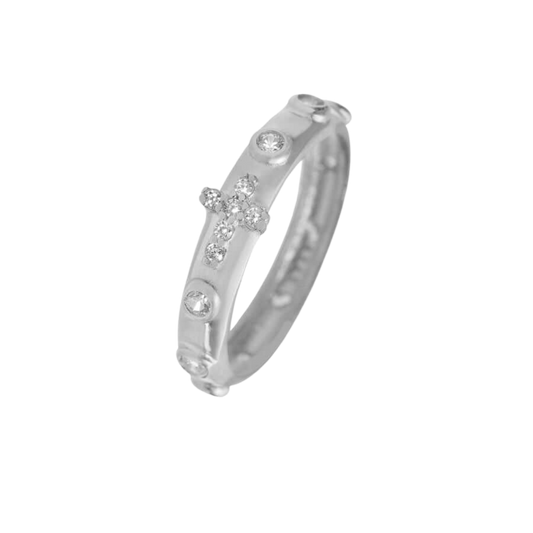 ROSARIO ANELLO - ARGENTO - ZIRCONIA