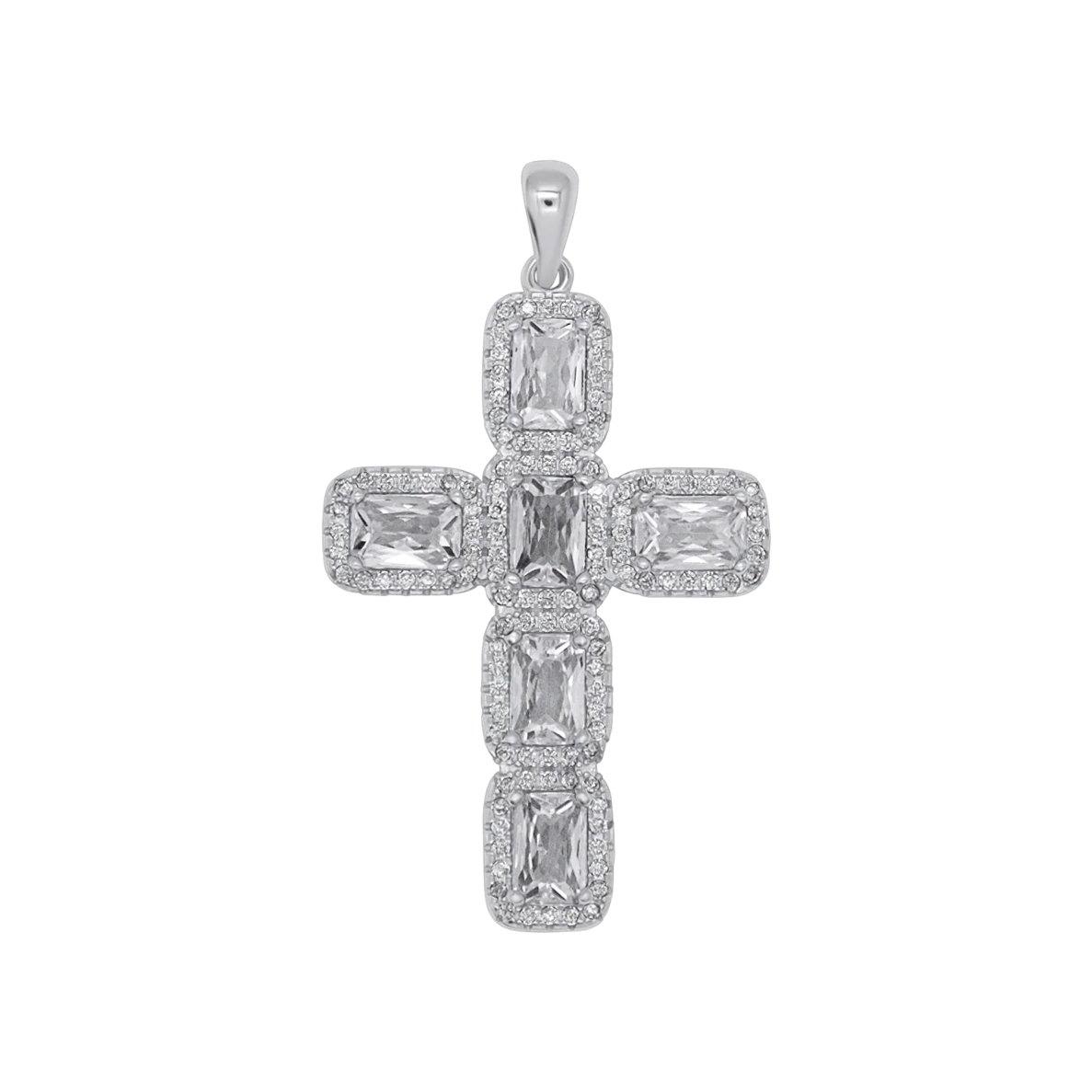 PENDENTE CROCE - ARGENTO E ZIRCONIA