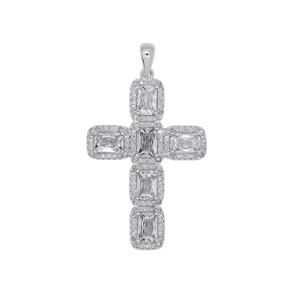 PENDENTE CROCE - ARGENTO E ZIRCONIA