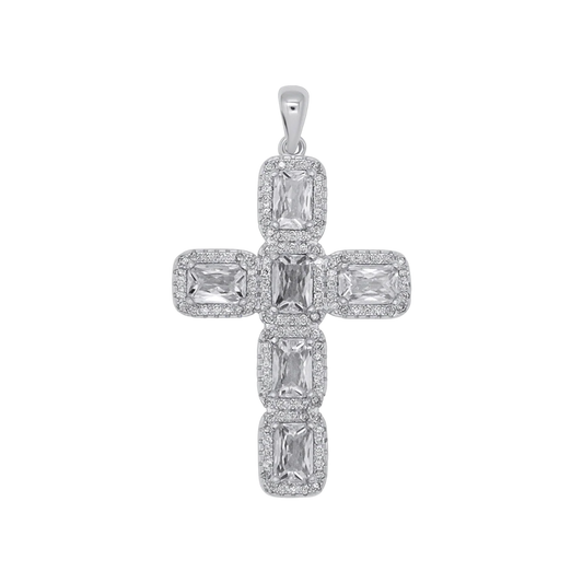 PENDENTE CROCE - ARGENTO E ZIRCONIA