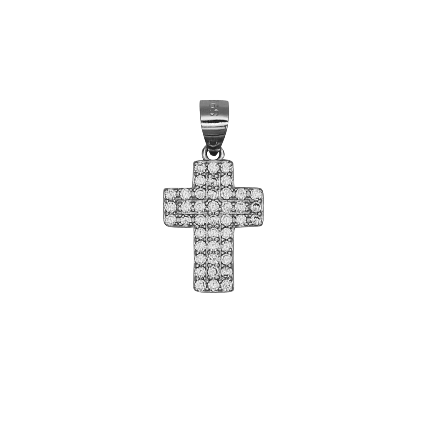 PENDENTE CROCE - ARGENTO E PAVÉ
