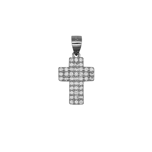 PENDENTE CROCE - ARGENTO E PAVÉ