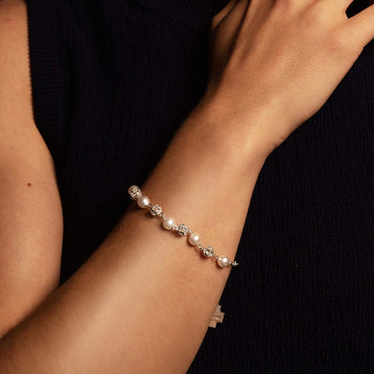 STRASSBALL E GLASS - PERLA BRACCIALETTO ROSARIO - ARGENTO