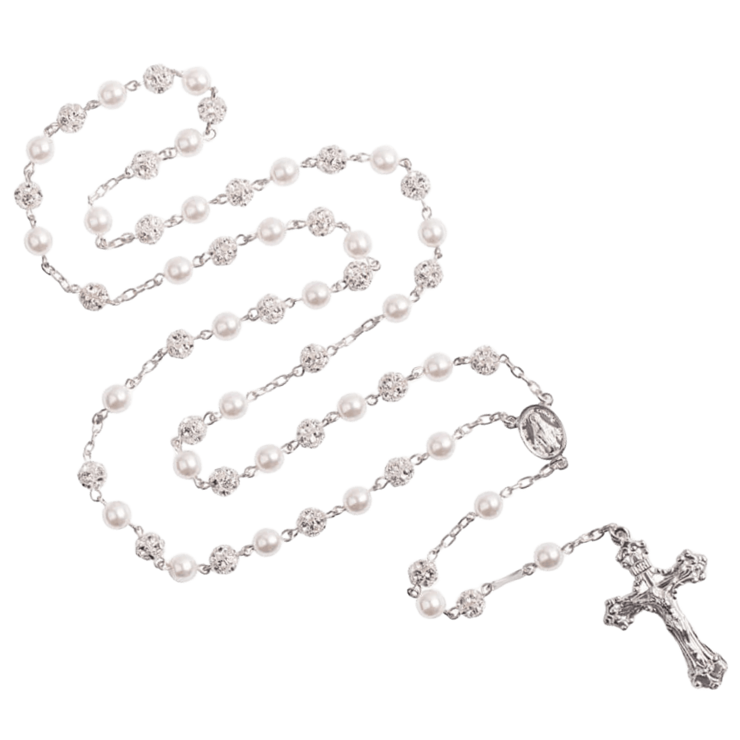 STRASSBALL E PERLA BEADS ROSARIO - ARGENTO