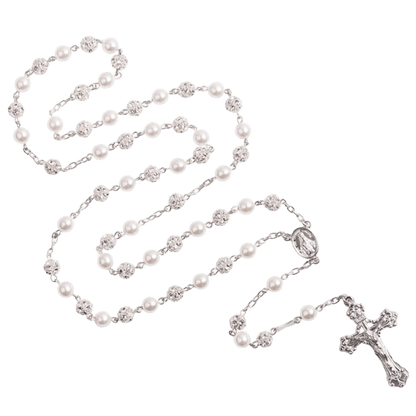 STRASSBALL E PERLA BEADS ROSARIO - ARGENTO