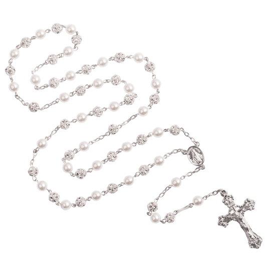 STRASSBALL E PERLA BEADS ROSARIO - ARGENTO