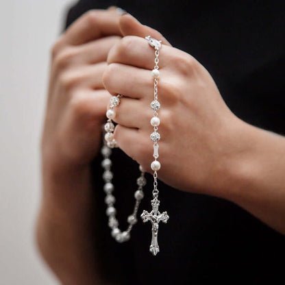 STRASSBALL E PERLA BEADS ROSARIO - ARGENTO