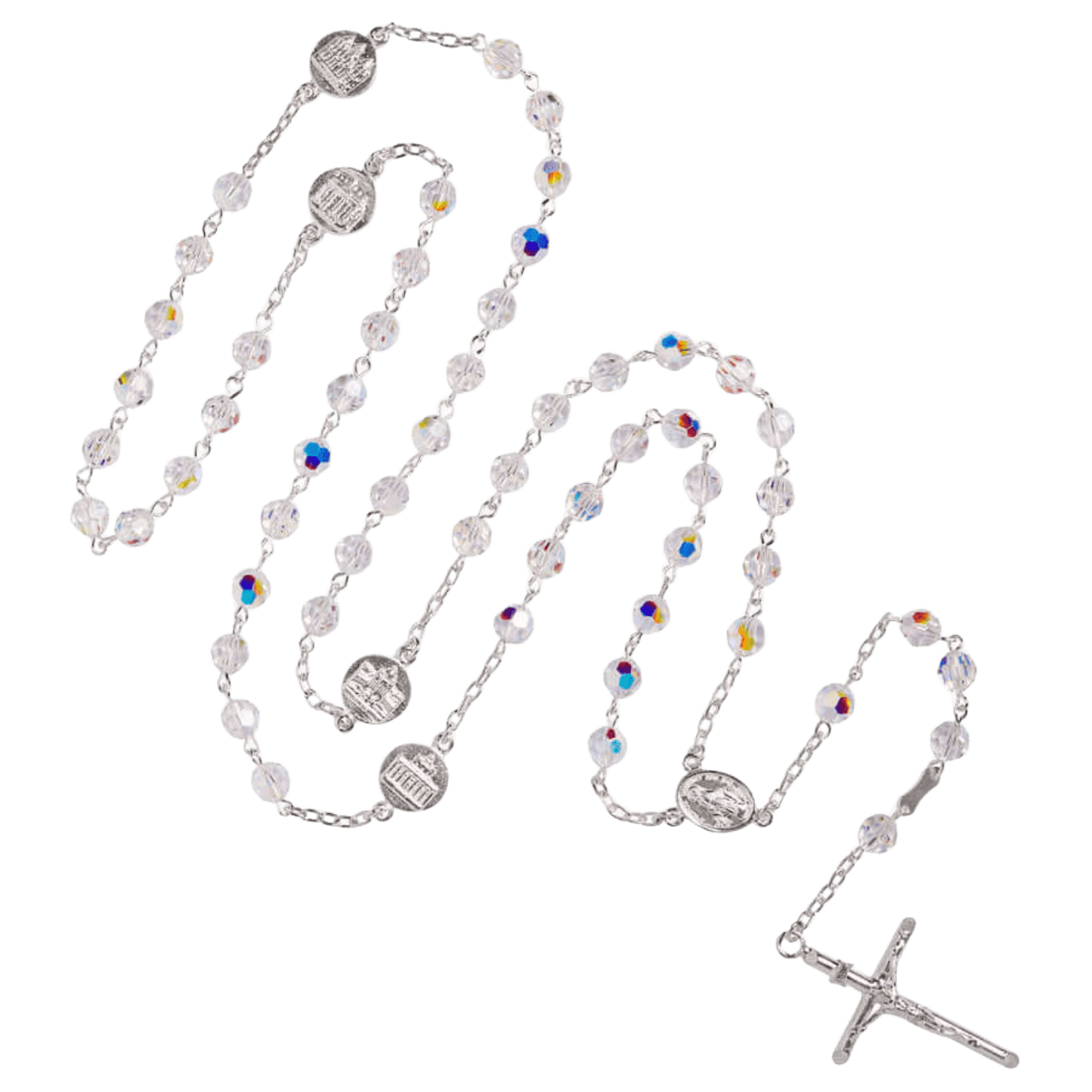 SWAROVSKI CRYSTAL ROSARIO - ARGENTO