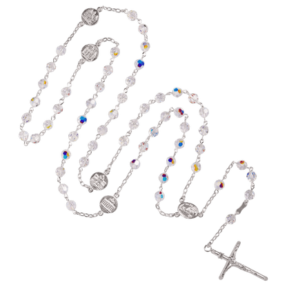 SWAROVSKI CRYSTAL ROSARIO - ARGENTO