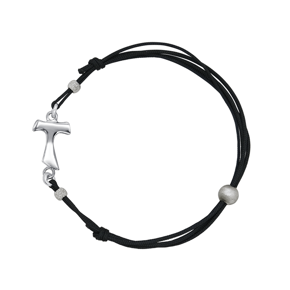 TAU CROCE - BRACCIALETTO - CORD E ARGENTO