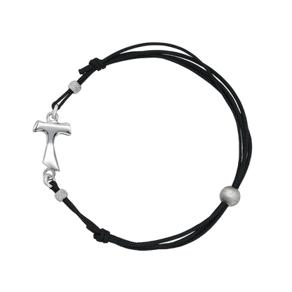 TAU CROCE - BRACCIALETTO - CORD E ARGENTO