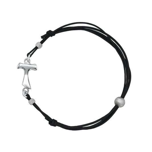TAU CROCE - BRACCIALETTO - CORD E ARGENTO