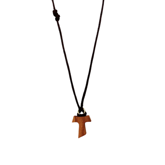 TAU COLLANA CROCE - ROPE E LEGNO