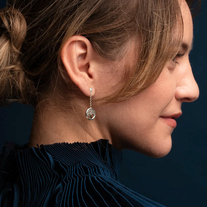 TREE OF LIFE - DANGLING ORECCHINI - ARGENTO