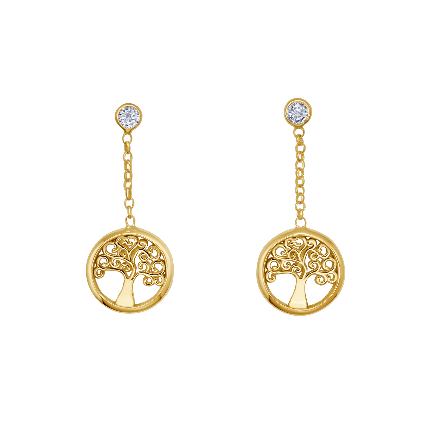 TREE OF LIFE - DANGLING ORECCHINI - VERMEIL ARGENTO