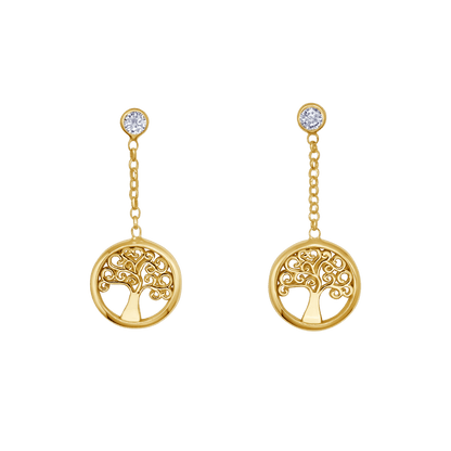 TREE OF LIFE - DANGLING ORECCHINI - VERMEIL ARGENTO