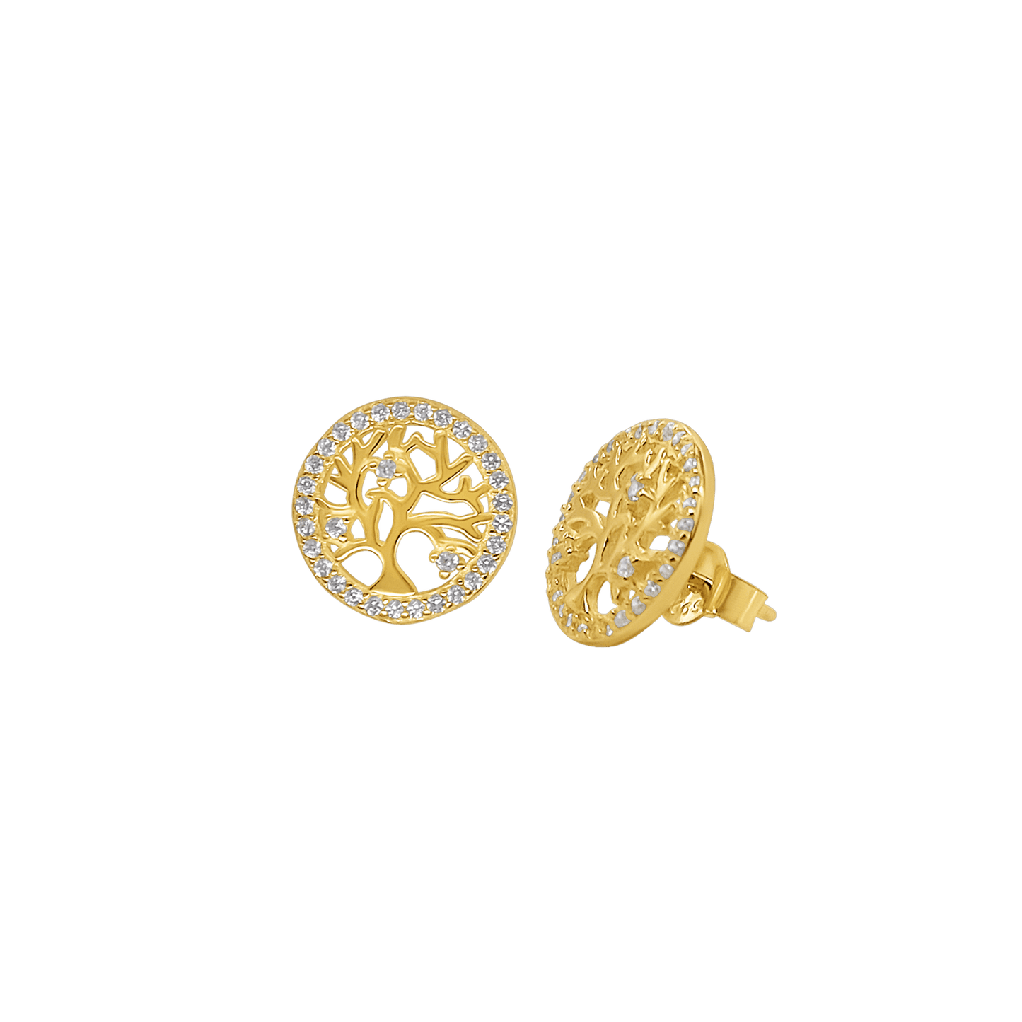 TREE OF LIFE - ORECCHINI - VERMEIL ARGENTO E ZIRCONIA