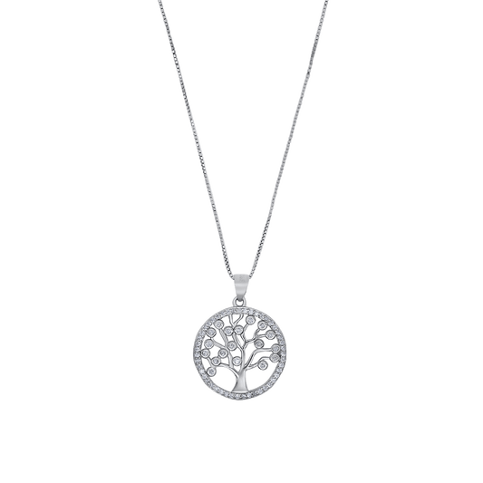 TREE OF LIFE COLLANA - ARGENTO - ZIRCONIA
