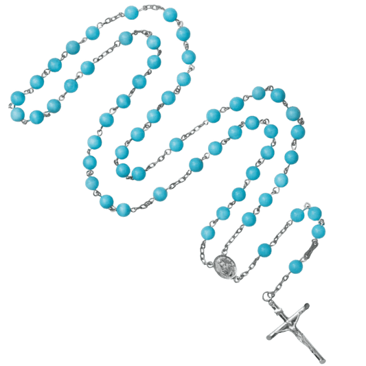 TURQUOISE ROSARIO - ARGENTO