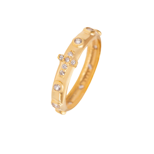ROSARIO ANELLO - ZIRCONIA - VERMEIL ARGENTO