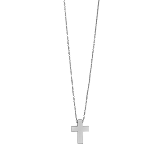 COLLANA CROCE - BIANCO ORO