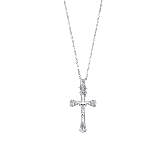 DIAMOND CROCIFISSO - COLLANA - BIANCO ORO