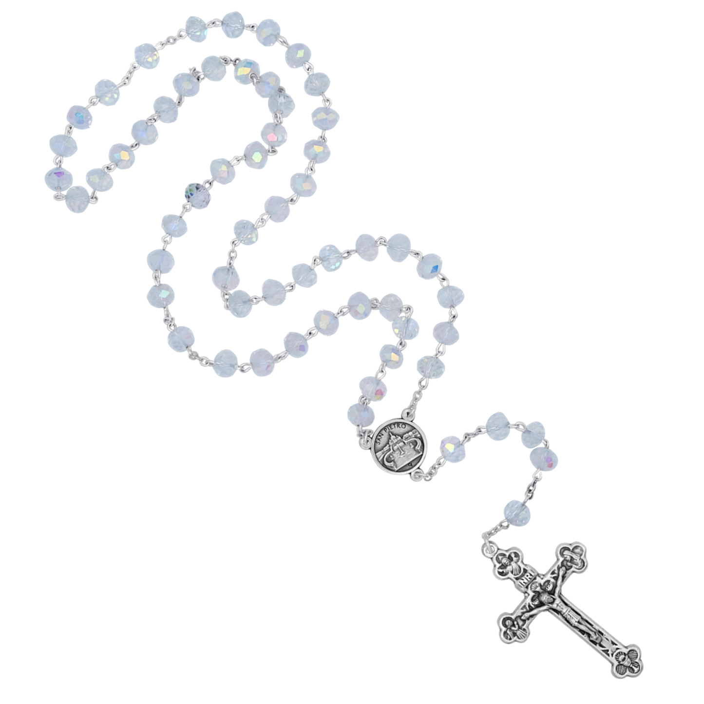 BIANCO CRYSTAL ROSARIO - METAL